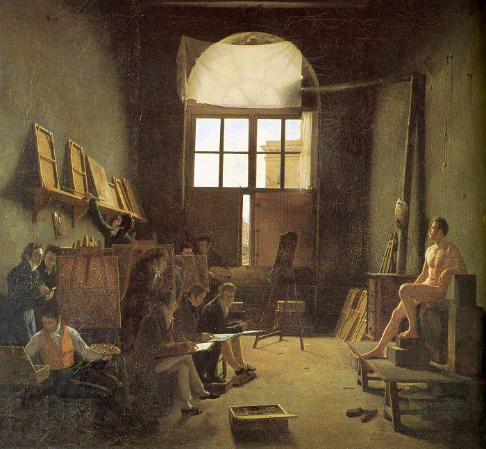 Leon-Matthieu Cochereau Interior of the Studio of David oil painting picture